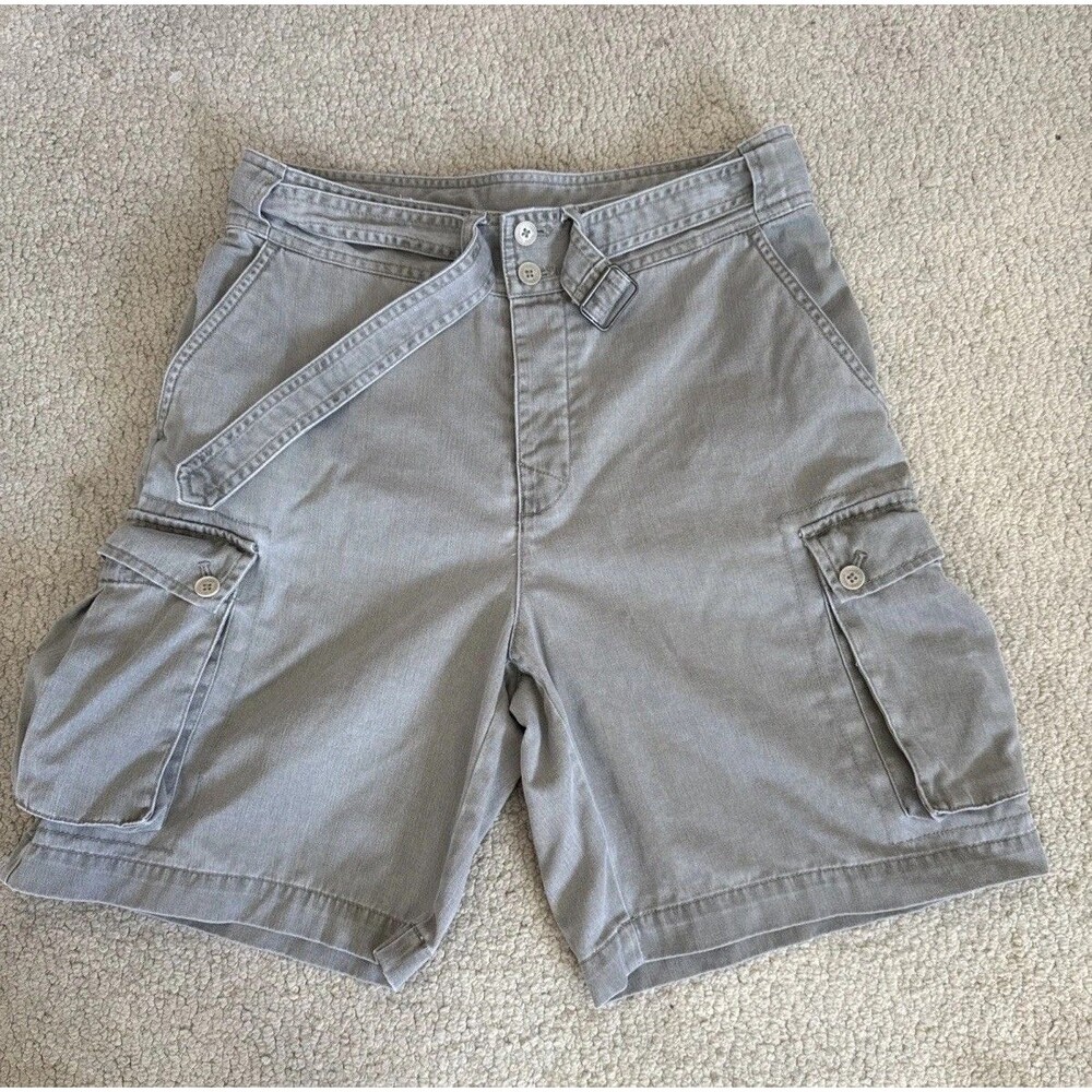 Ralph Lauren Green Belted Cotton Cargo Shorts Y2K Safari Utility | Women's 8